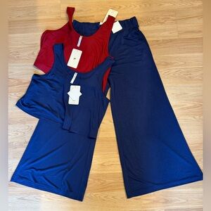 Fabletics set: Erin pants XL and qty 2 Carter swing crop tank L new w/ tags